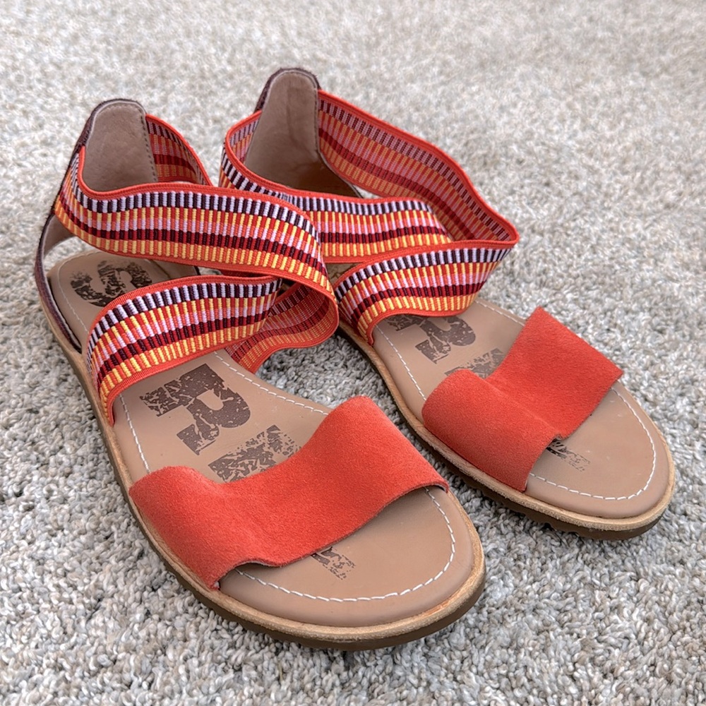 Sorel Orange and Purple Sandals with Wide Straps